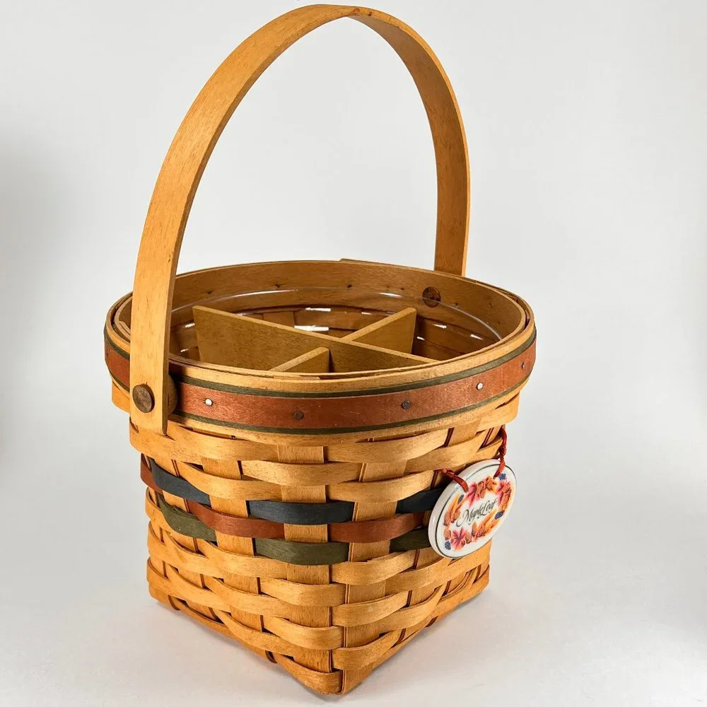 Vtg Longaberger Basket Maple Leaf Shades of Autumn Divider Protector 90s